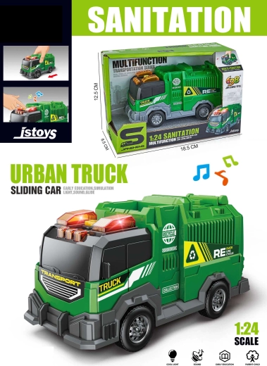 Camion dei rifiuti con effetti 16 cm