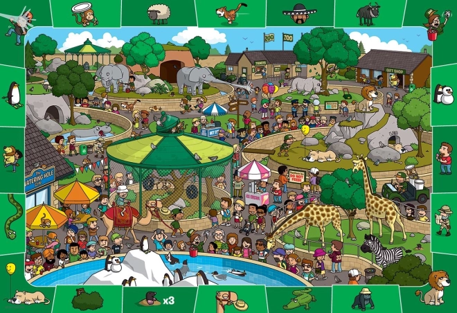 Eurographics Spot & Find – Giornata allo zoo, puzzle da 100 pezzi