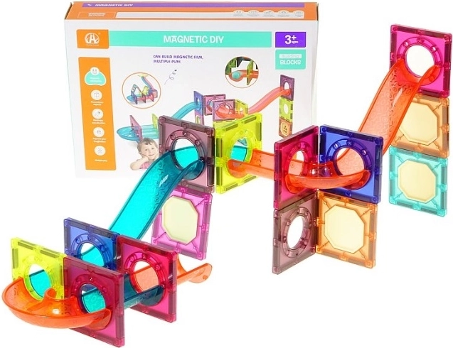 Costruzioni magnetiche Magnetic DIY – pista per biglie 37 pezzi