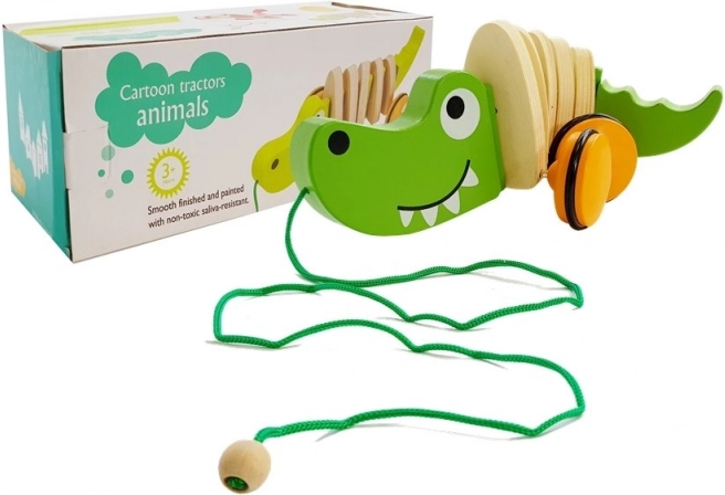 Coccodrillo trainabile in legno 18 cm