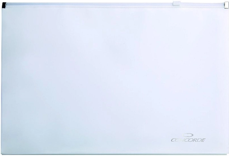 Cartella portadocumenti con zip A4 CONCORDE, bianca