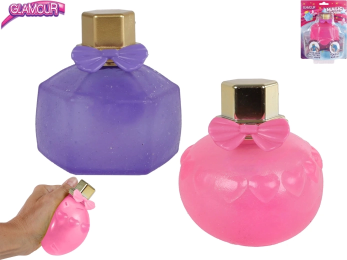 Pallina elastica Glamour a forma di flacone di profumo 8 cm
