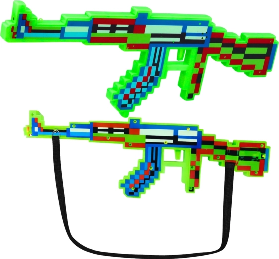 Fucile giocattolo verde pixel con luci e suoni 45 cm