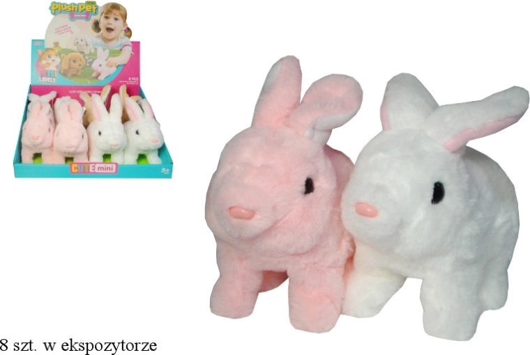 Coniglietto di peluche con testa, guanciotte e codina mobili - 1 pezzo