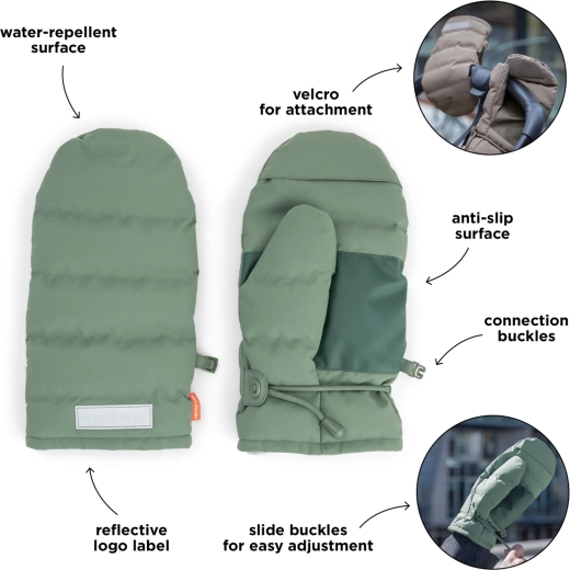 Moffole per passeggino Done by Deer verdi