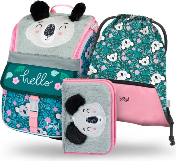 Set da 3 pezzi Baagl Zippy Baby Koala: cartella scolastica, astuccio, sacchetto
