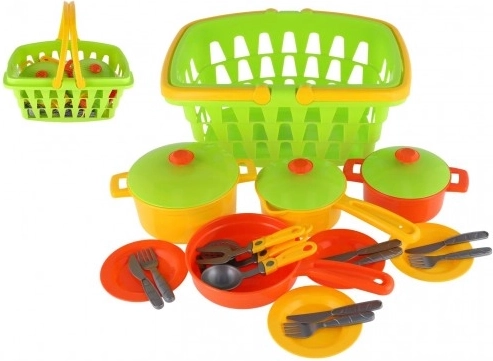 Set da cucina con grande cestino per bambini