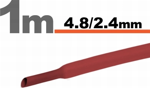 Guaina termorestringente rossa 4,8/2,4 mm