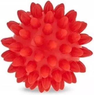 Fizjo pallina da massaggio riabilitativa con punte 6,6 cm rossa