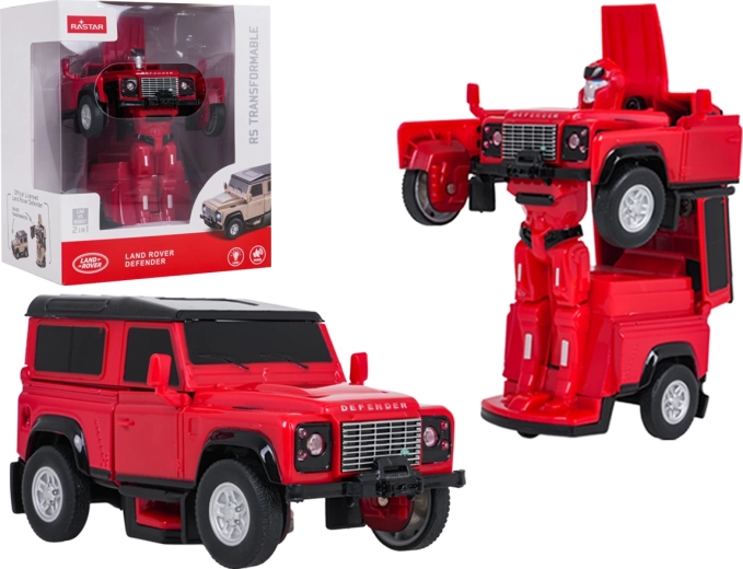 Auto trasformabile e robot 2 in 1 Land Rover Defender RASTAR rosso