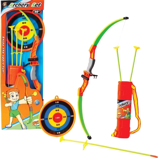 Arco per bambini 76 cm con bersaglio e 3 frecce con ventose