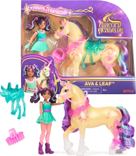 Figure di Unicorn Academy Ava e Leaf con accessori