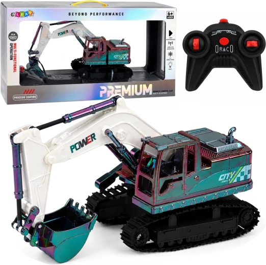 Escavatore RC cingolato con telecomando camaleonte con luci 1:14