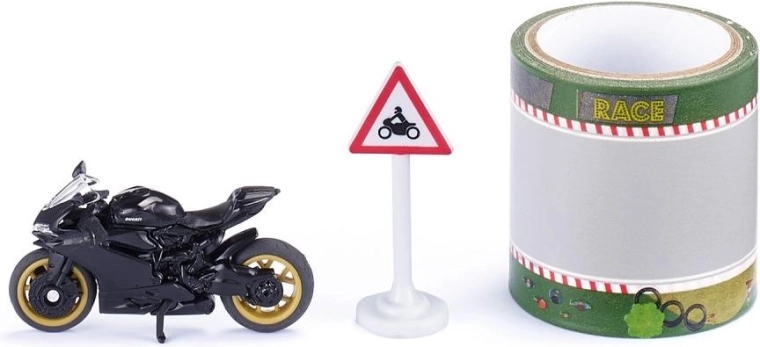 Set Siku moto Ducati Panigale 1299 con nastro pista da corsa