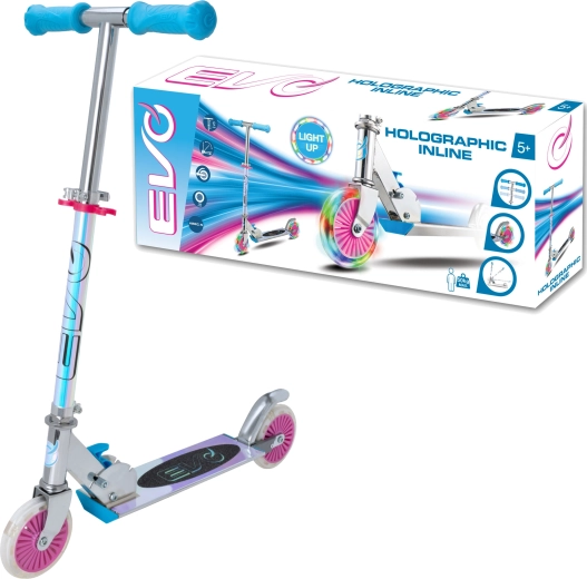 EVO monopattino pieghevole per bambini con ruote LED Holographic Inline