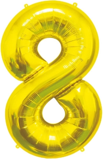 Palloncino in foil numero 8, dorato 85 cm