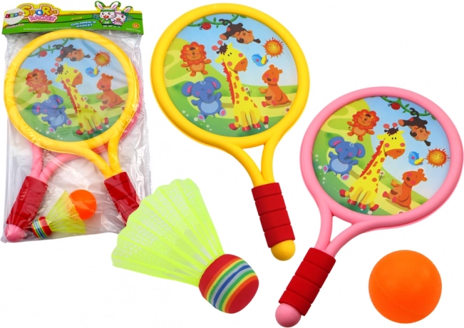 Racchette da badminton Animali per bambini Giallo Rosa