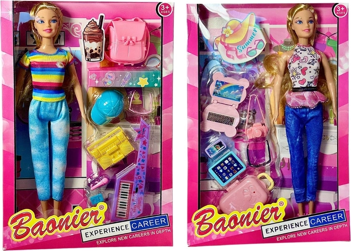 Bambola viaggiatrice con accessori