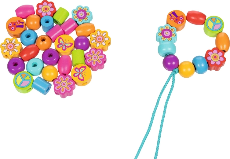 Set di perline in legno Flower power