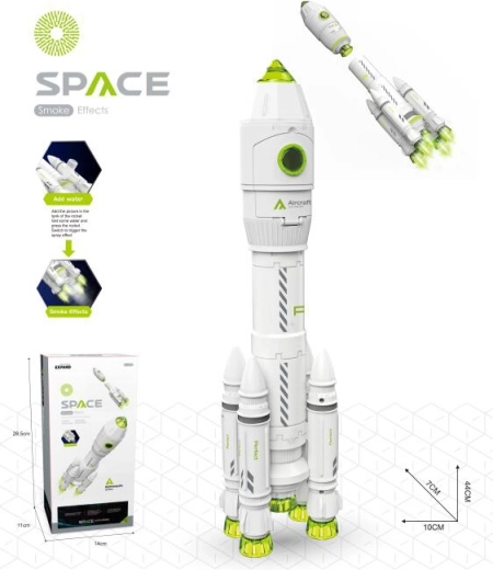 Razzo spaziale con astronauta – fumo, luce e suono