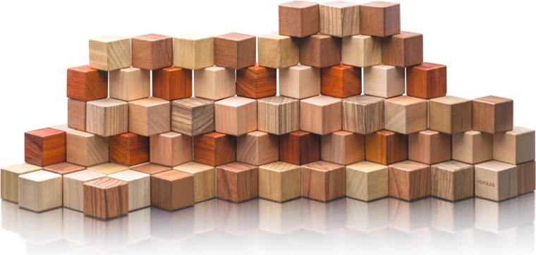 Cubi in legno 2,5 cm, 100 pz