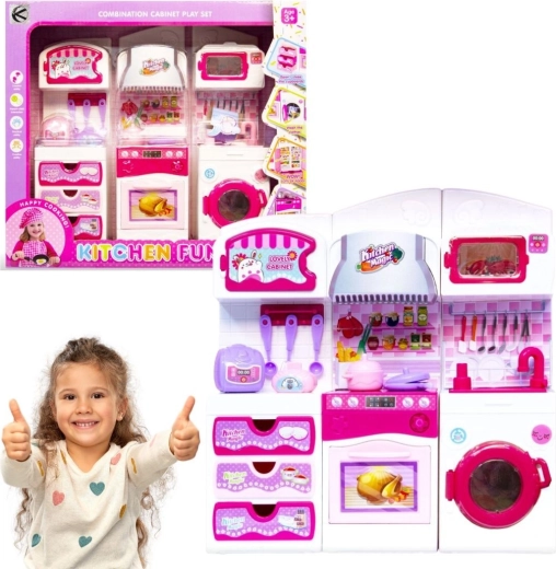 Set di mobili da cucina per bambole – rosa - 1 pezzo