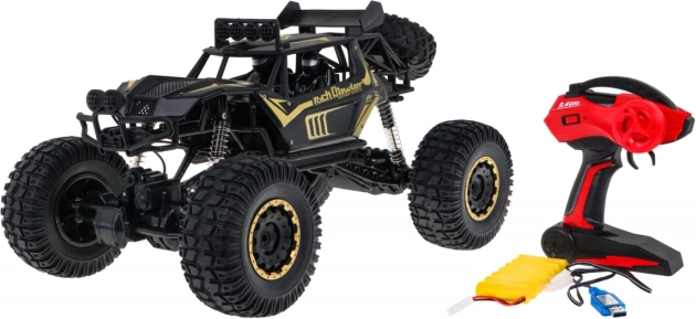 Crawler RC in metallo 1:8 con trazione 4x4 e LED per bambini 3+