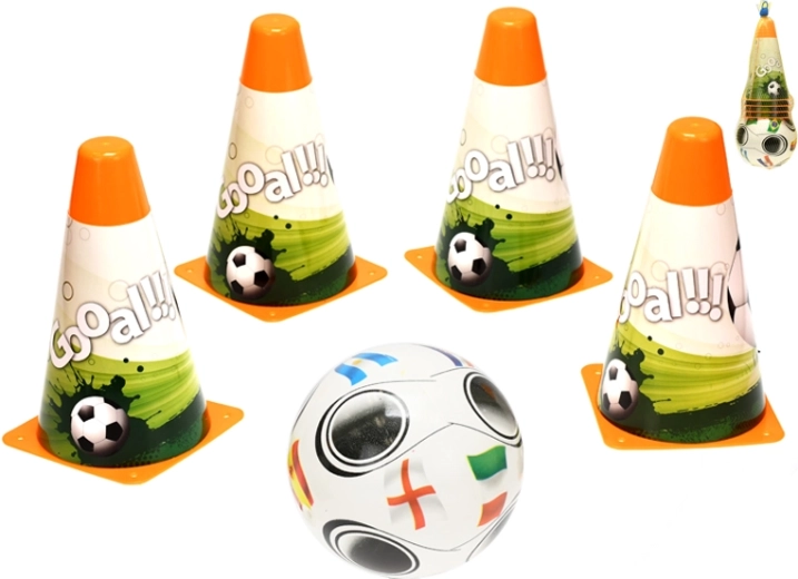 Set di allenamento di calcio per bambini con pallone e coni