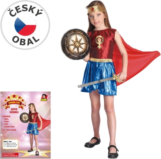 Costume di carnevale da eroina per bambine 110–120 cm