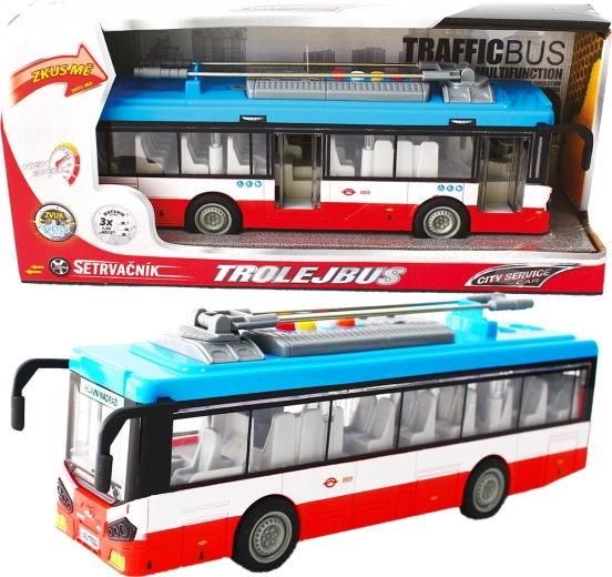 Filobus urbano a retrocarica con luci e suoni – rosso