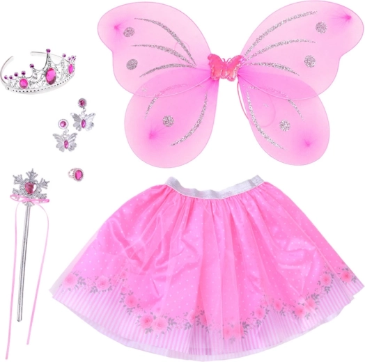 Costume da fata farfalla per bambine – gonna, ali e accessori