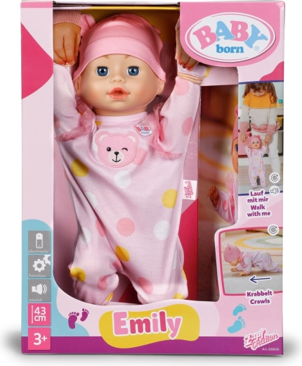 Bambola interattiva BABY born Emily 43 cm – cammina e gattona
