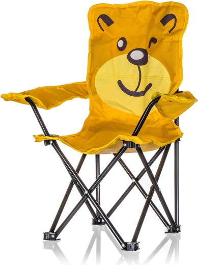 Poltroncina pieghevole per bambini con motivo BEAR, gialla