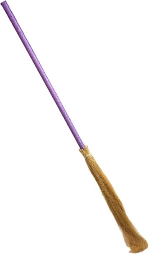 Scopa viola glitterata da strega