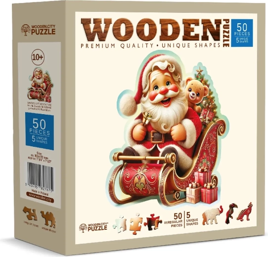 WOODEN CITY puzzle in legno L'avventura dei regali di Babbo Natale, 50 pezzi