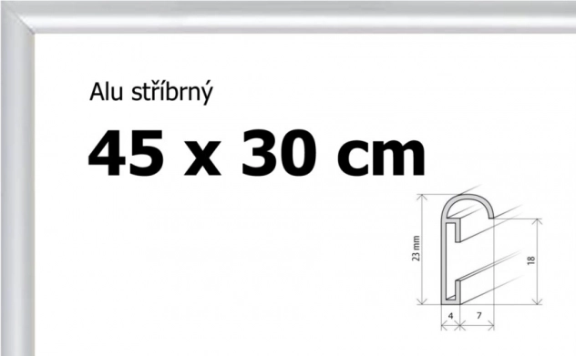 Cornice in alluminio 45 × 30 cm – argento