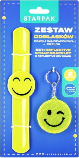 Braccialetto riflettente e portachiavi smiley