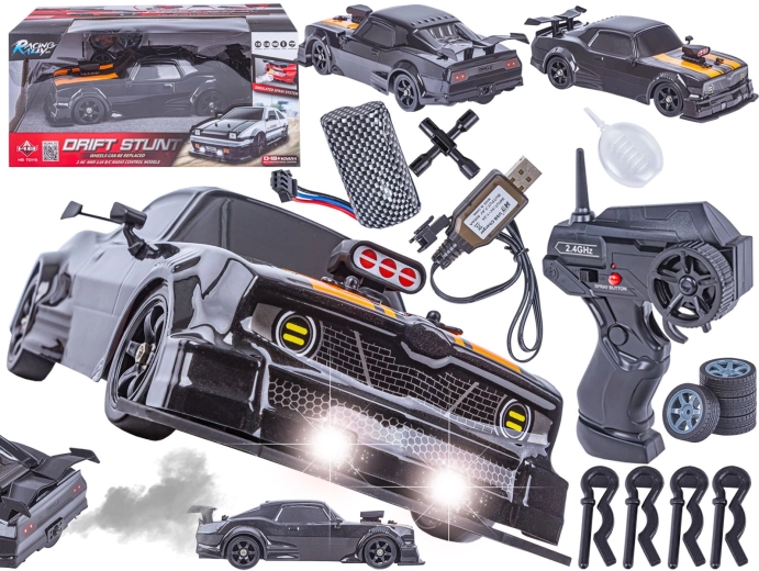 Auto RC drift Dodge 1:16 4WD 2,4 GHz con luci LED ed effetto vapore - 1 pezzo