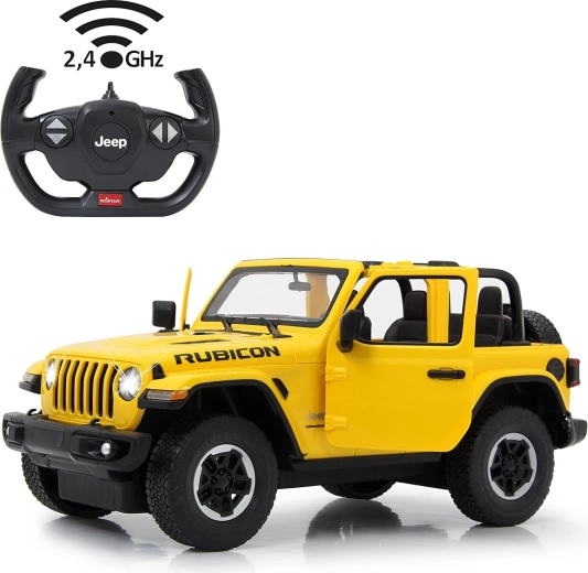 Jamara Jeep Wrangler JL 1:14 auto RC giallo 2,4 GHz con porte apribili manualmente