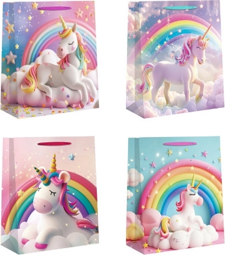 Borsa regalo M con motivo unicorni