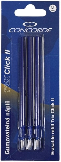Ricariche per penna gel cancellabile blu CONCORDE TRIX Click II, 3 pz