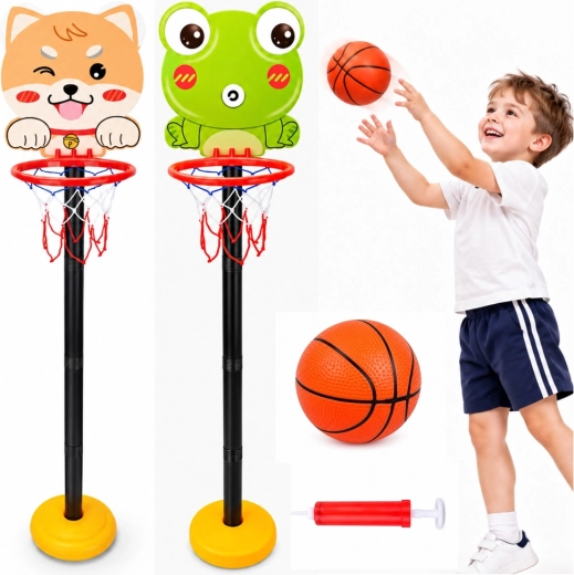 Canestro da basket regolabile per bambini con motivo animale 110 cm - 1 pezzo