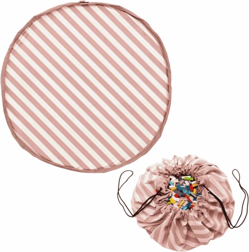 Play&Go Noomad original tappeto da gioco e sacco porta-giocattoli stripes pink - 1 pezzo