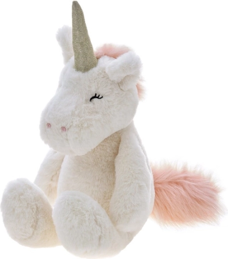 Unicorno di peluche Alessio color crema 28 cm