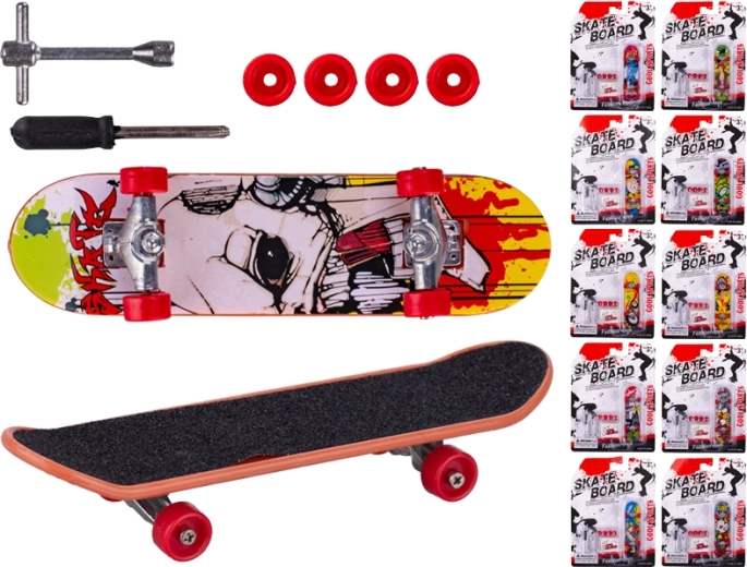 Mini skateboard da dito in metallo 9,5 cm per bambini