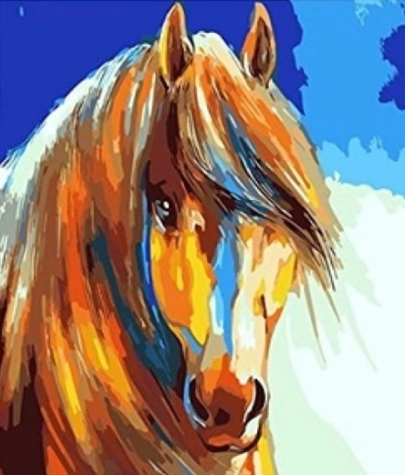 Mosaico di diamanti - Cavallo con criniera chiara