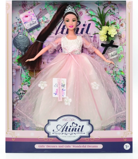 Bambola in abito da sera con accessori 28 cm