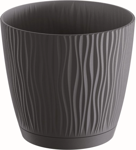 Vaso Sandy P con sottovaso 23,9 cm antracite