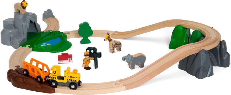 Set ferroviario safari in legno