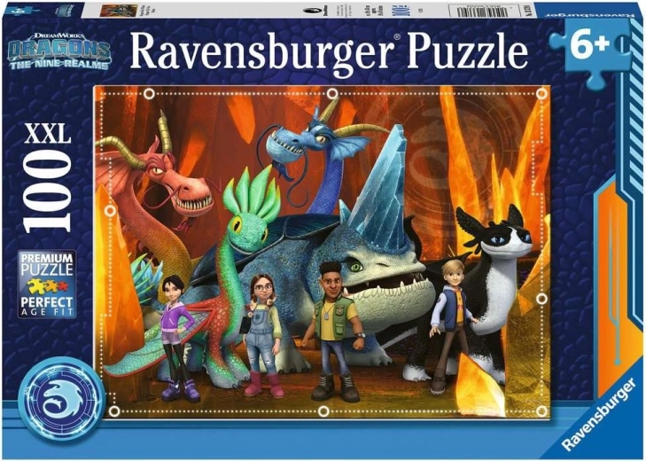RAVENSBURGER puzzle per bambini DRAGONS: I NOVE REGNI XXL 100 pezzi